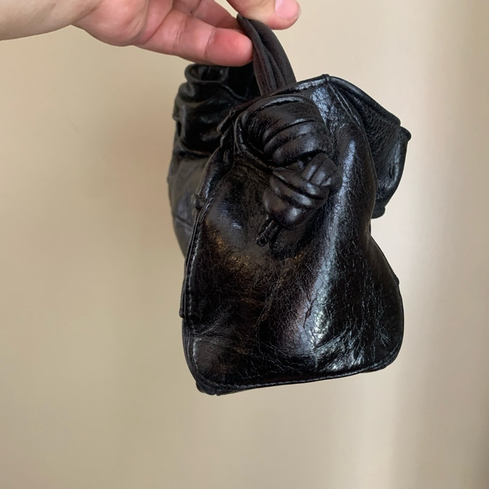 Vintage Hobo  Black Distressed Mini Bag Purse Party 90’s - Picture 2 of 11